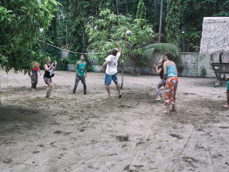 playing vollyball