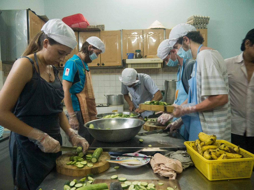 Preparing food