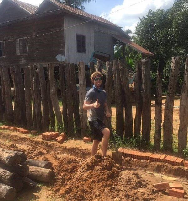 Jarred in cambodia construction volunteering