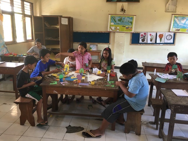 school kids in primary school bali