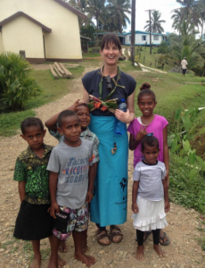 Gabriella Volunteer in fiji village on nutrition program ivi