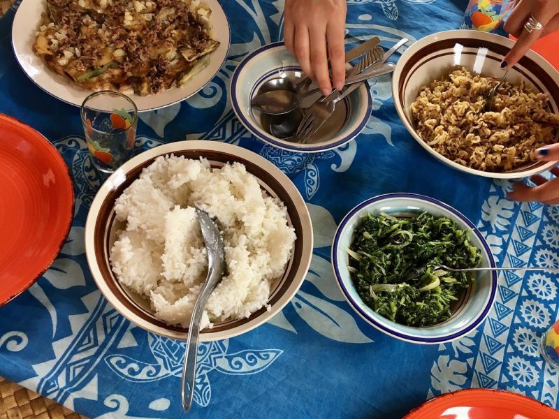 typical fijian meal as a volunteer with IVI