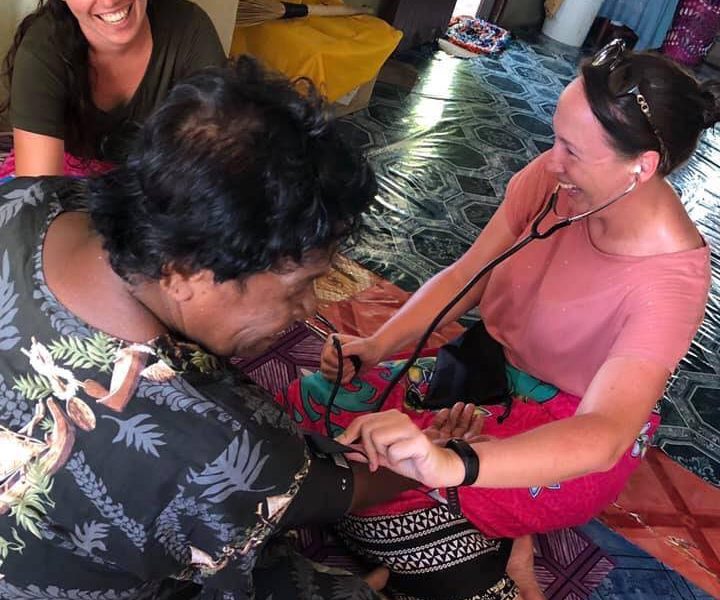 stephanie doing health check in fiji