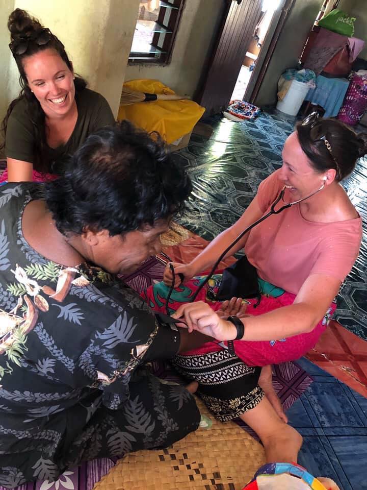 stephanie doing health check in fiji