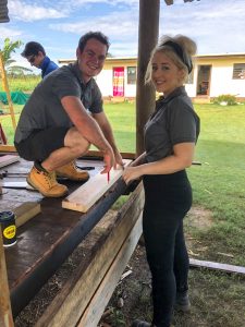 IVI Volunteers on building project Fiji