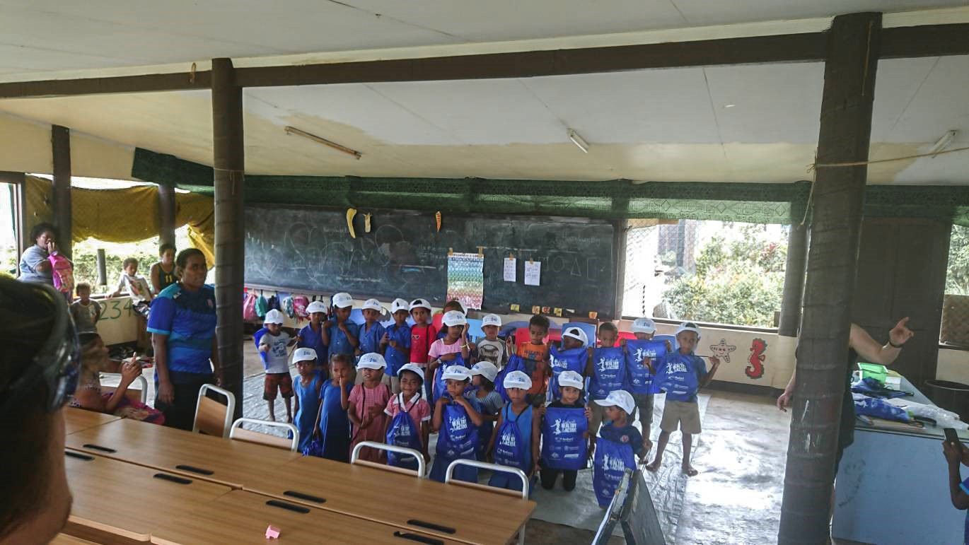 Fijian school children in classroom