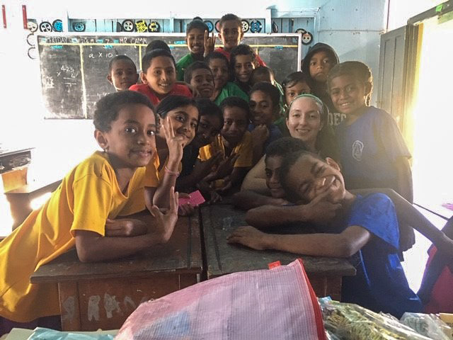 children at Fiji teaching project