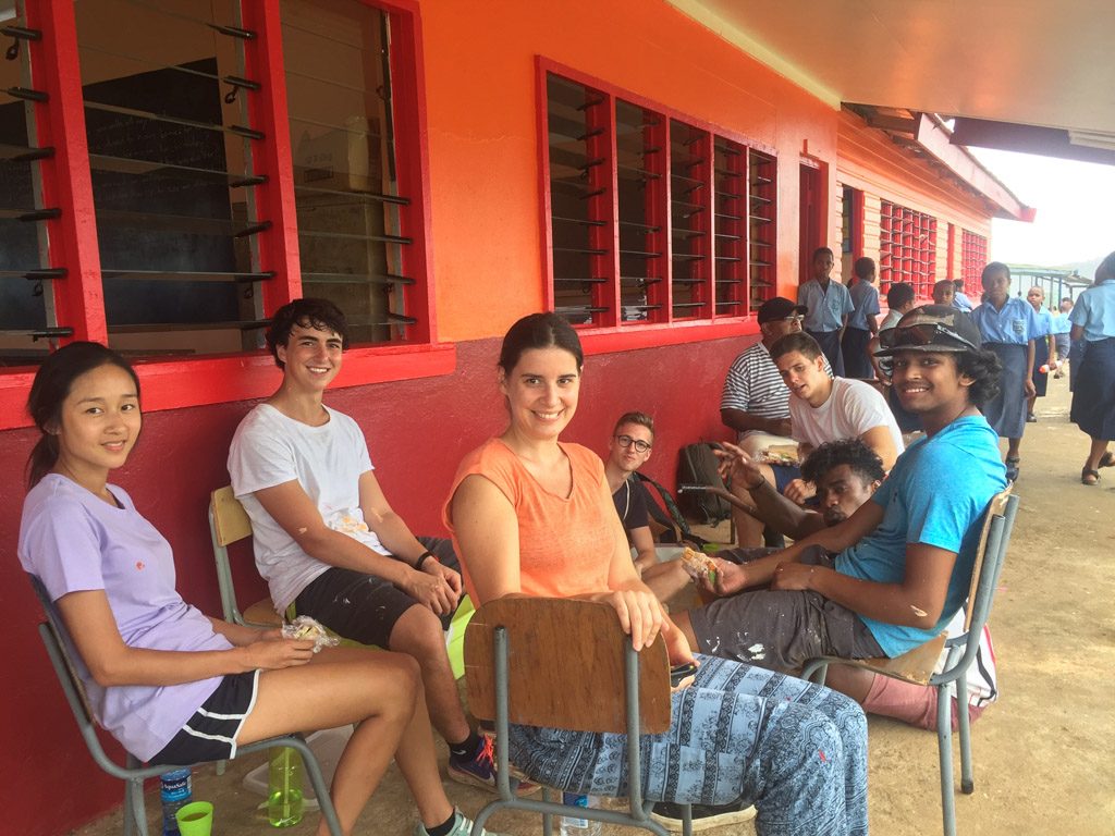 volunteers at Suva kindergarten