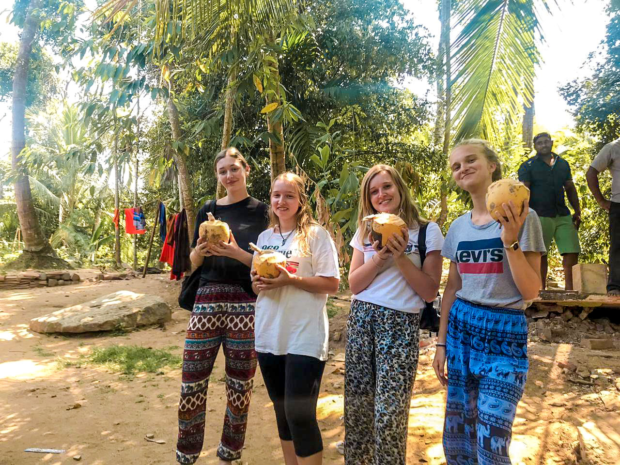 drinking from coconuts in Sri Lanka