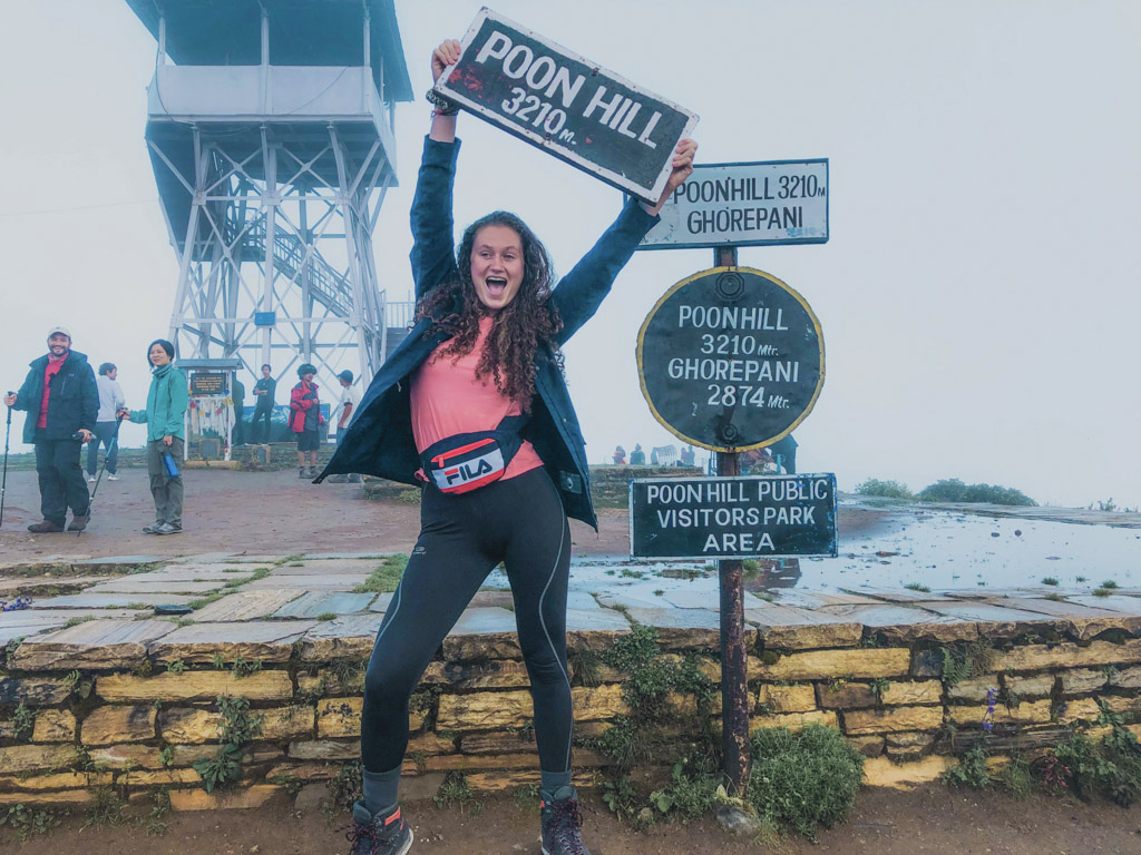 girl by poon hill trek