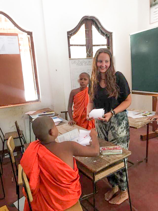 teaching monks in classroom