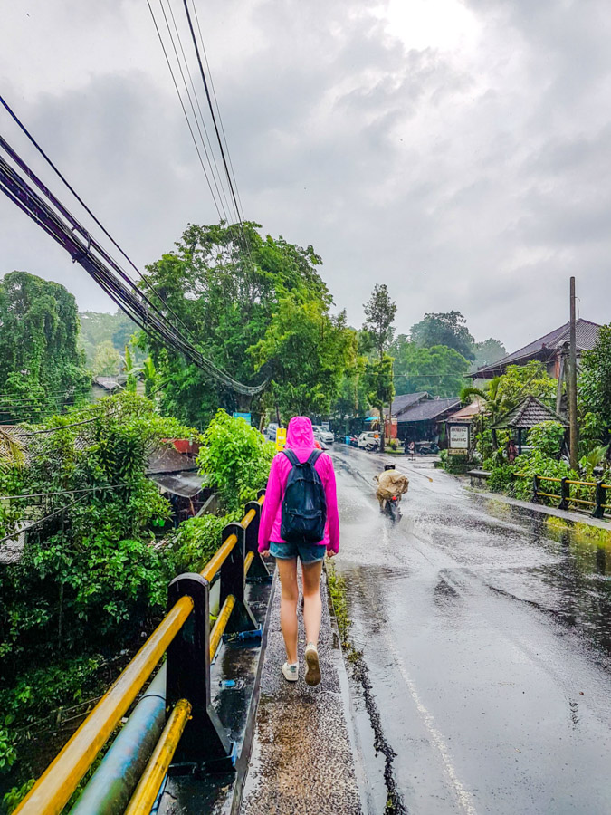 walking in the rain