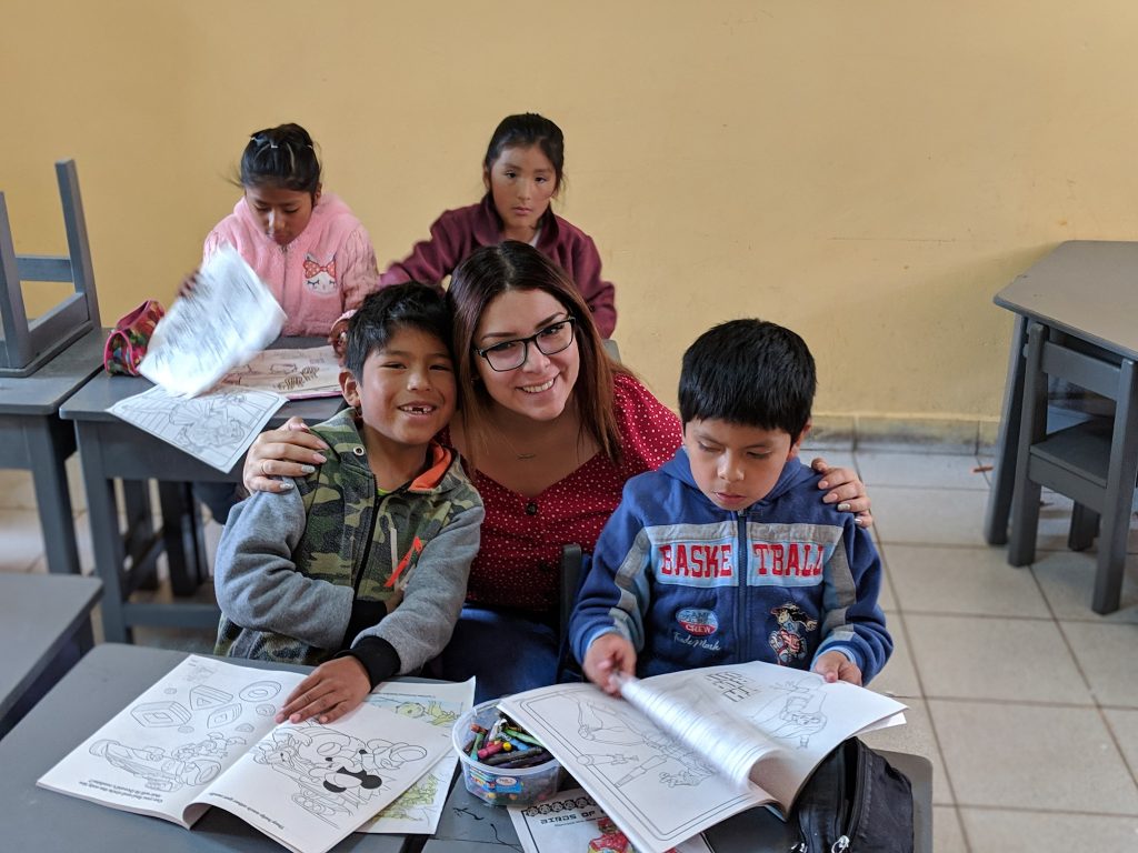 colouring with the children