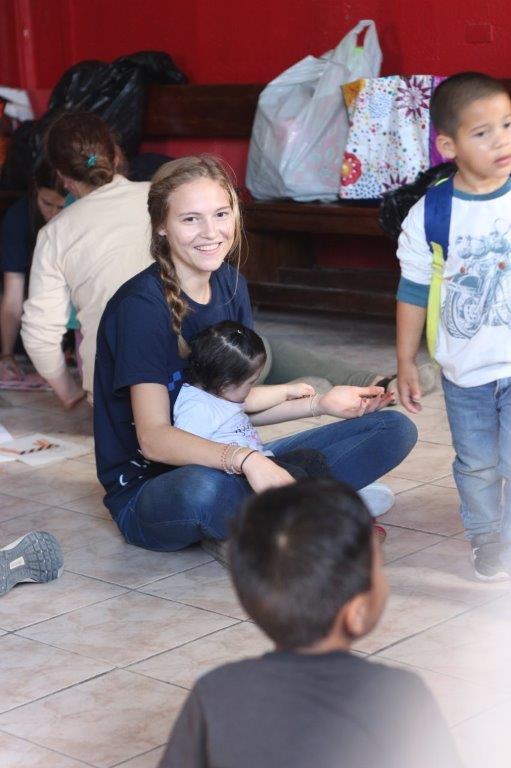 child sitting on participants lap