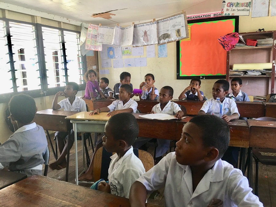 children at desks