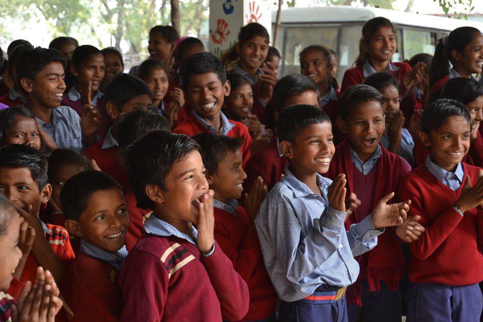 school children in bodhgaya