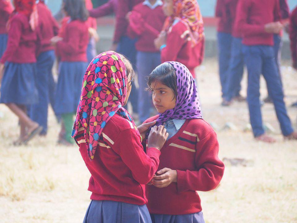 school kids Bodhgaya