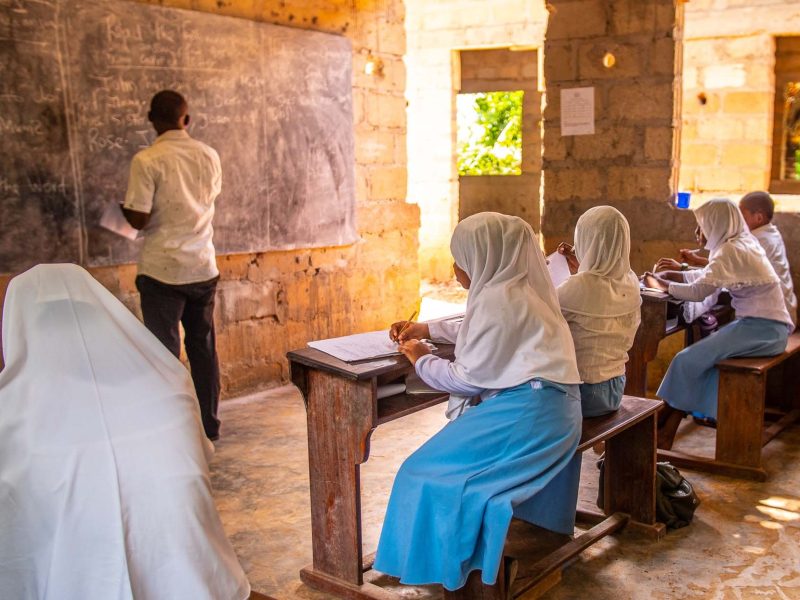 _The students are studying