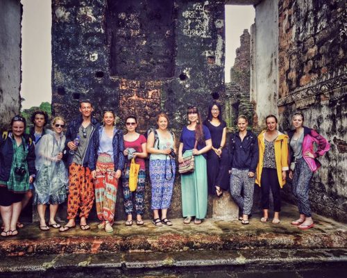 group at temple