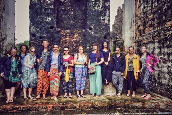 group at temple