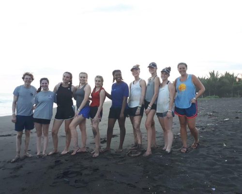 group of participants on beach