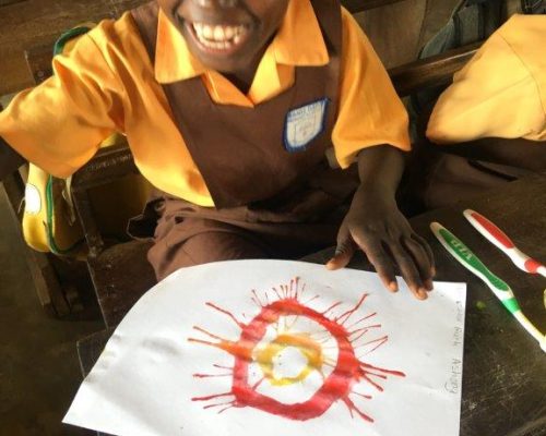 children making their art work