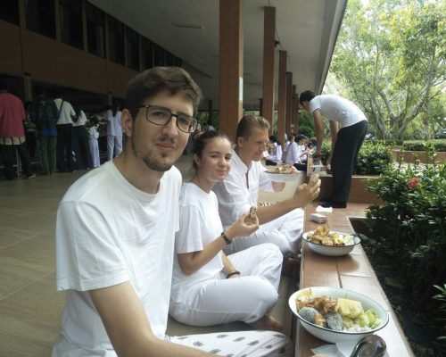 Breakfast in the temple