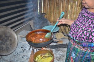 food on the fire stove