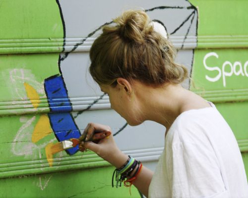 Decorating wall of a classroom