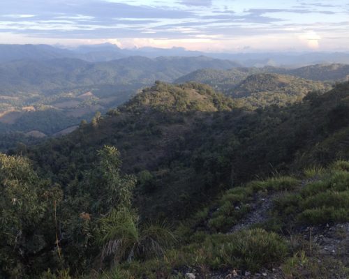 hiking view over mountians