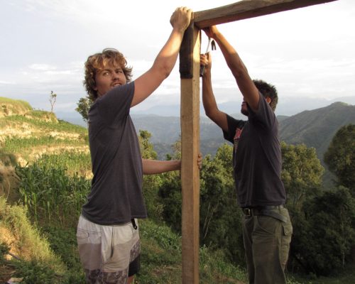 hammering wood together