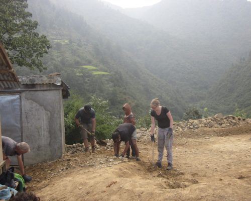 Construction in Nepal mountains