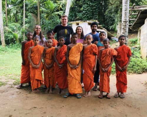 with group of young monks