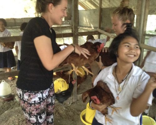 Karen tribe school chickens