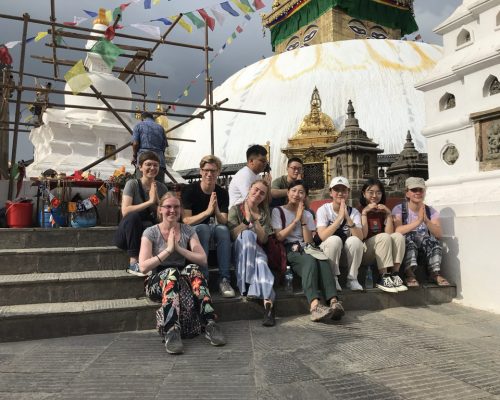 group at temple