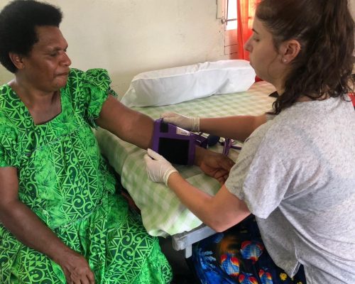 Lauri teperson taking blood pressure