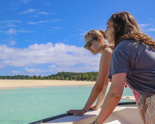 on the boat at Nosy Iranja