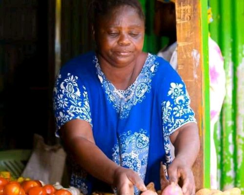 woman with potatoes