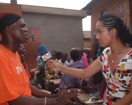 Participant interviewing a local