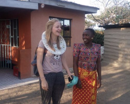 Participant talking with Maasai people