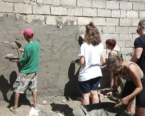 Plastering the wall