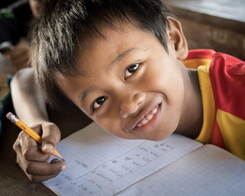 Student on his desk