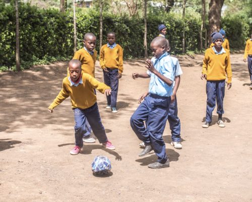 _Students playing football during break time (3)