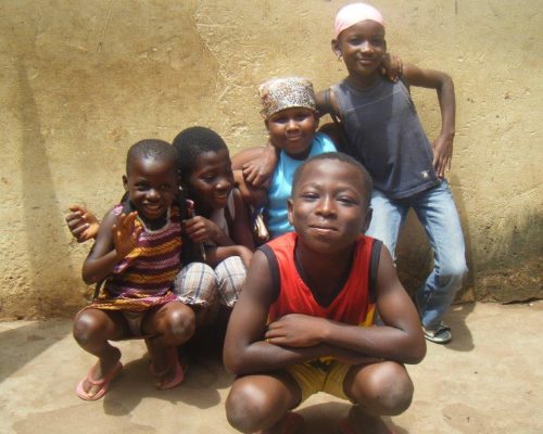 group of local boys in Ghana