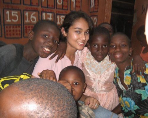 smiling children on program in Ghana