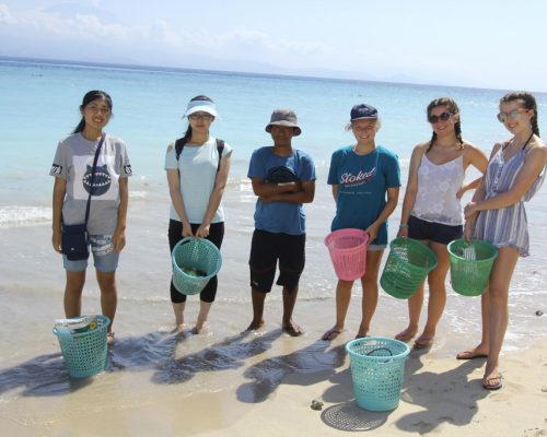 group on beach