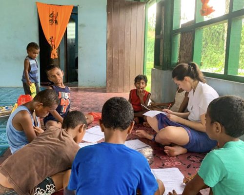 teaching on the floor