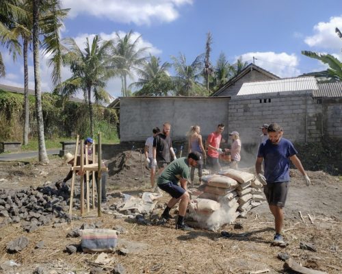 carrying cement bags