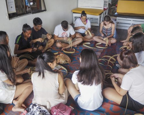 craft lesson in Fiji