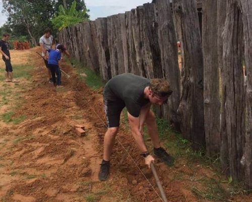 volunteer rebuilding in cambodia rural school